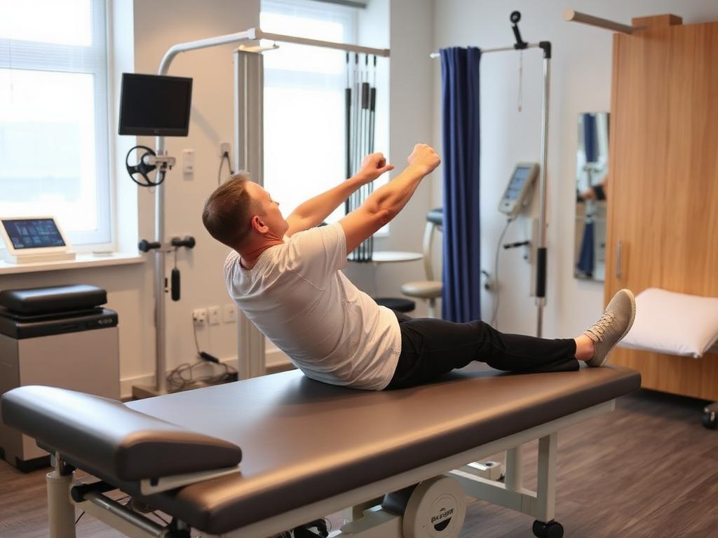 Patient undergoing physiotherapy recovery session at Wellness Ortho Pain Clinic